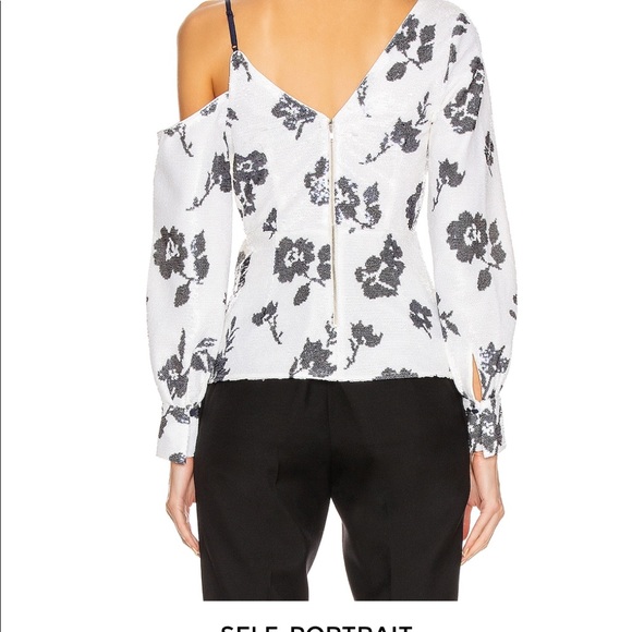 Self-Portrait sequin wrap blouse - Picture 4 of 7